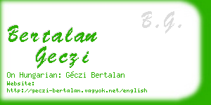 bertalan geczi business card